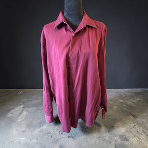John Henry Maroon Long Sleeve Shirt - Size L